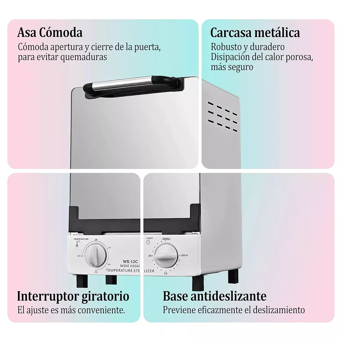 Esterilizador Alta Temperatura Para Herramientas De Spa 12L 4