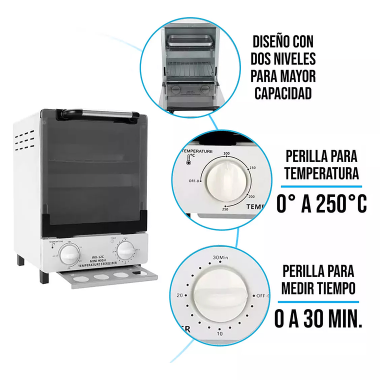 Esterilizador Alta Temperatura Para Herramientas De Spa 12L 5