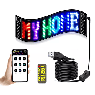 Letrero Led Matrix Flexible Rgb App Control Usb Auto 16x64