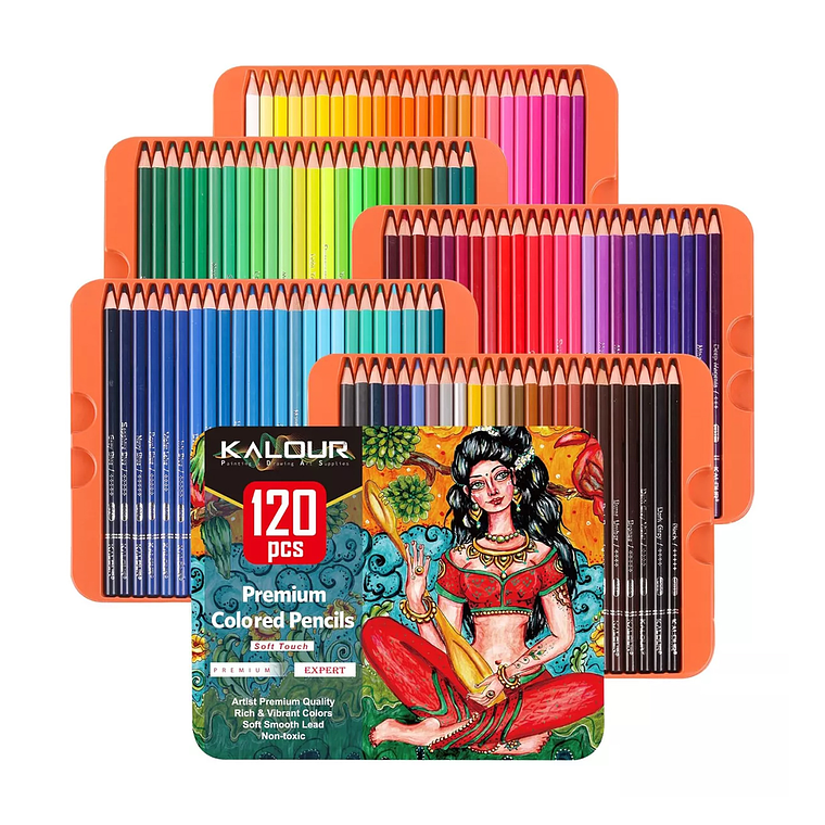 Set 120 Lapices Colore Arte Profesional Dibujo Caja Metálica 1