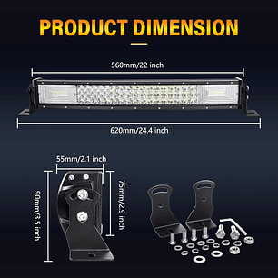 Barra Led 120w Curva Neblinero 4x4 De 55cm