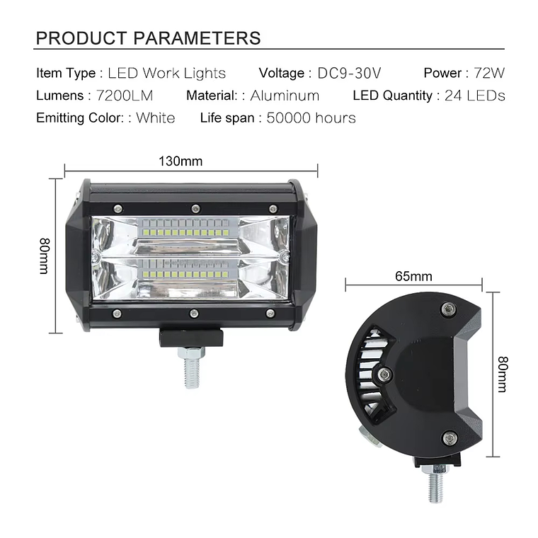 Foco Neblinero Led Cree 72w Expansión 5