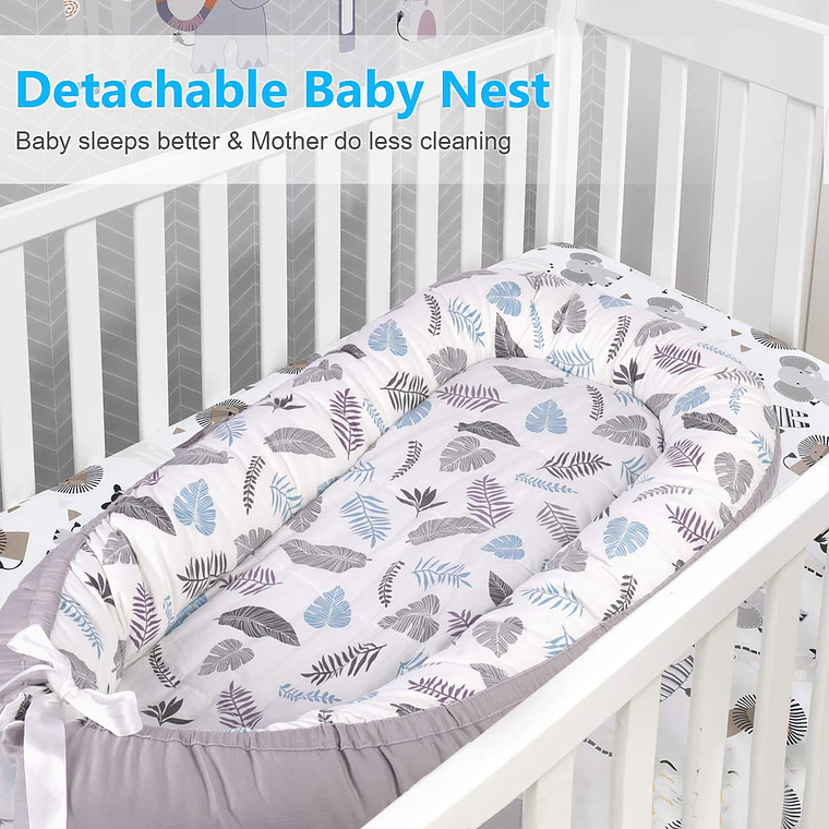 Cama Cojín Nido Colecho De Algodón Para Bebe 93x53cm 7