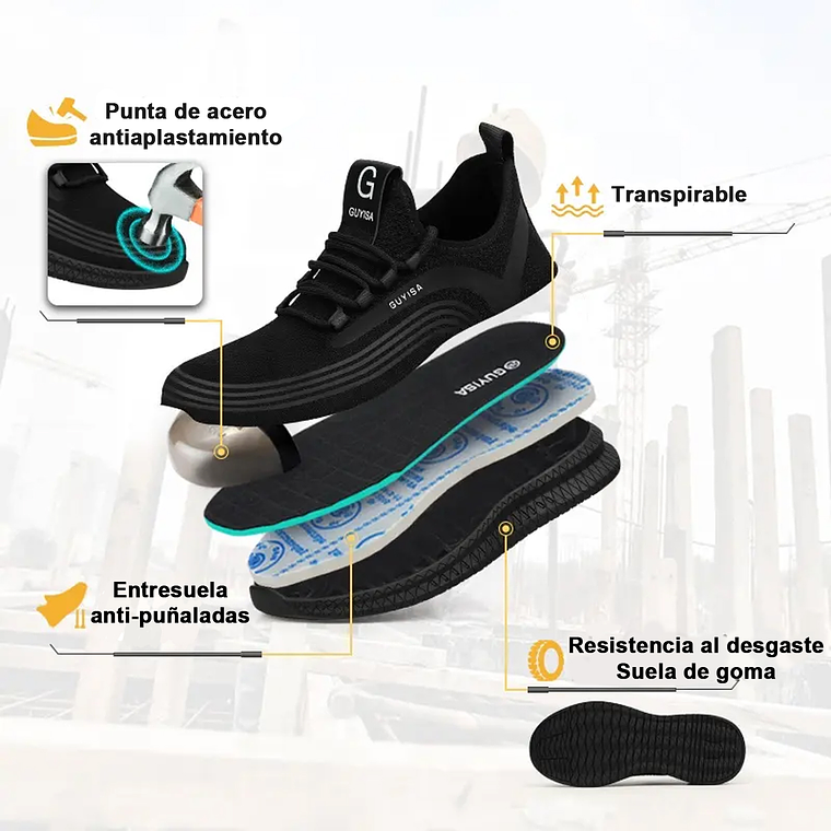 Zapatilla De Seguridad Industrial Transpirables Punta Rigida 7