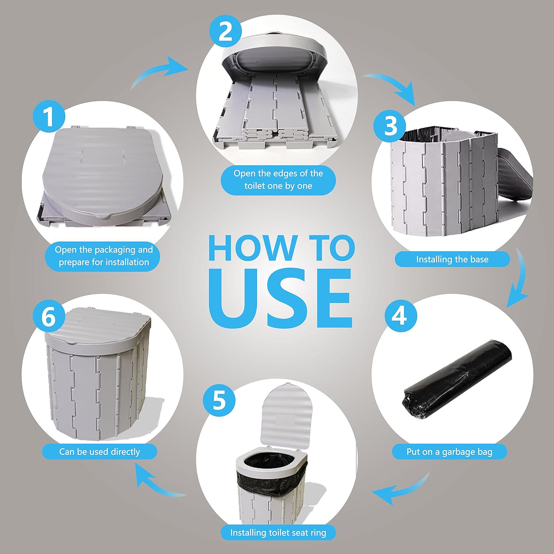 Inodoro Portátil Baño Plegable Para Camping 5