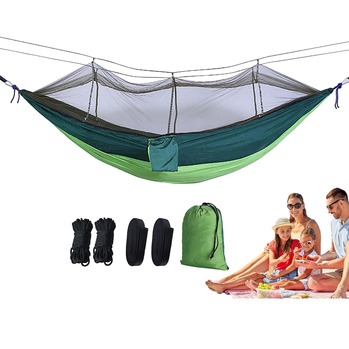 Hamaca Portátil Con Mosquitero Para Camping Aire Libre 1