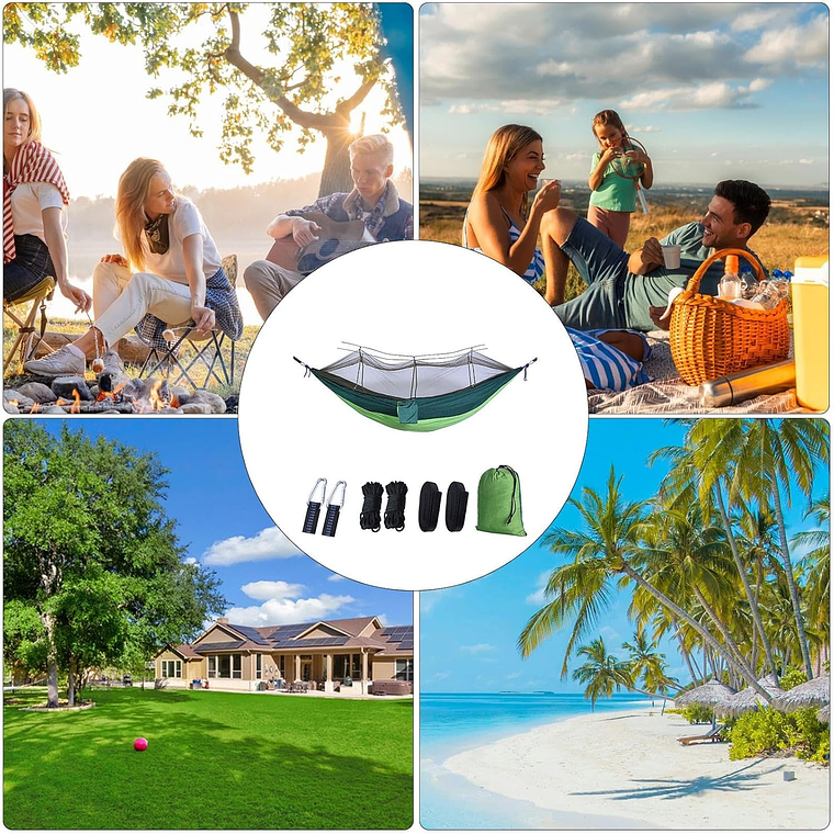 Hamaca Portátil Con Mosquitero Para Camping Aire Libre 6