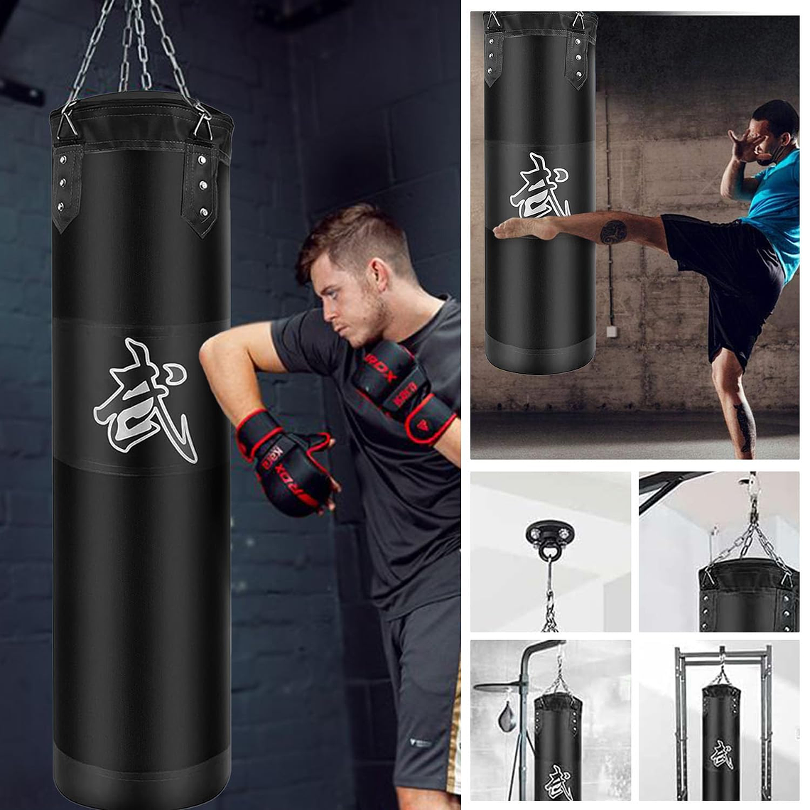 Saco De Boxeo Vacio Punching Ball Bag Box + Cadenas 6