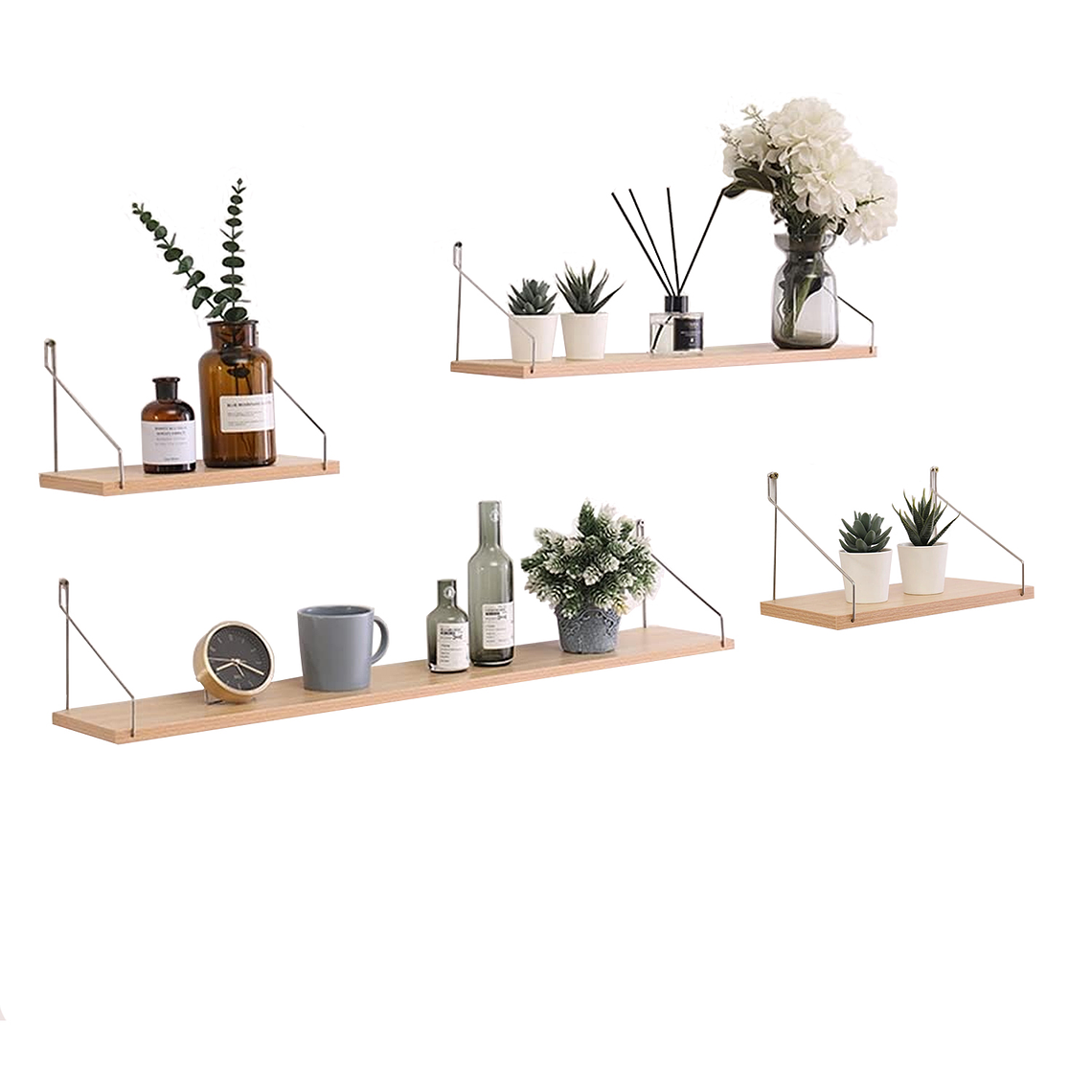 Estantes Flotantes De Pared Para Dormitorio Cocina Baño 4pcs 1