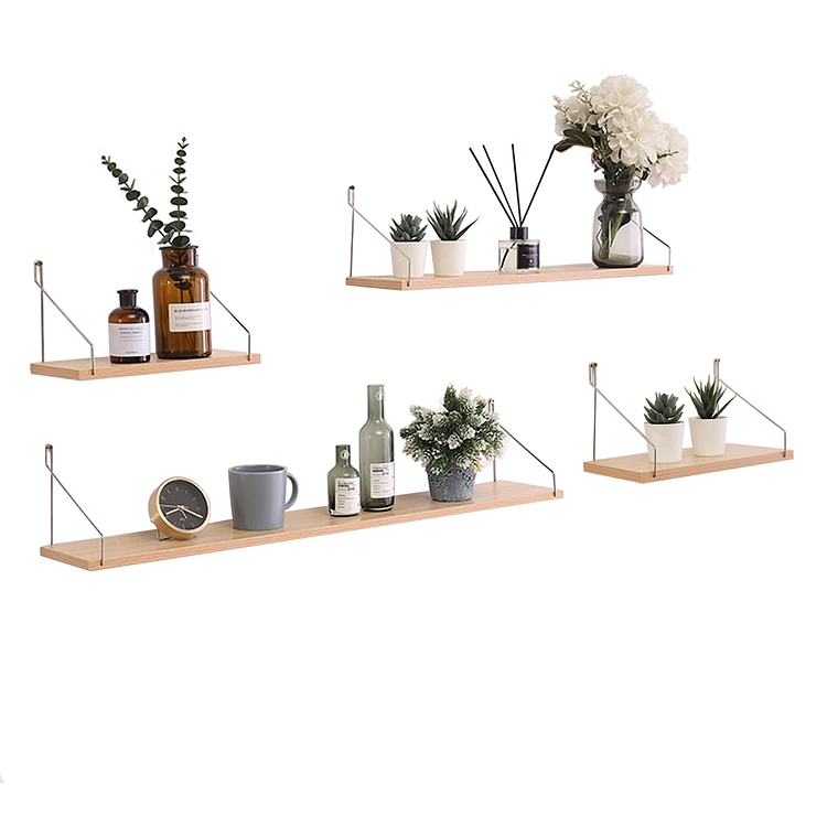 Estantes Flotantes De Pared Para Dormitorio Cocina Baño 4pcs 1