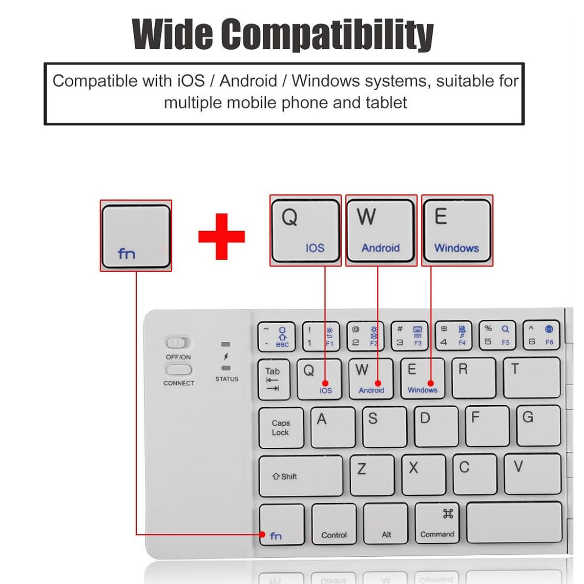 Mini Teclado Inalambrico Plegable Portatil Bluetooth 5