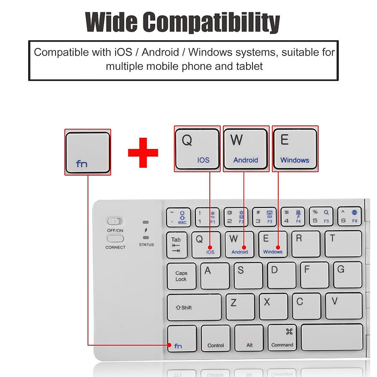 Mini Teclado Inalambrico Plegable Portatil Bluetooth 5