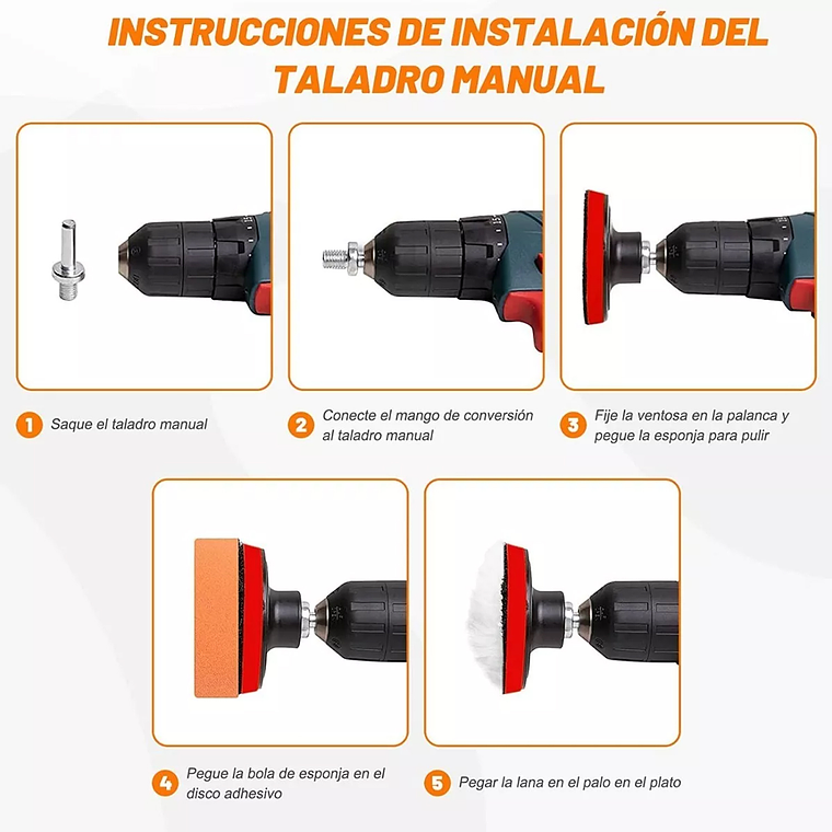 Kit De 29 Piezas Pulir Esponjas Almohadillas Para Auto 3