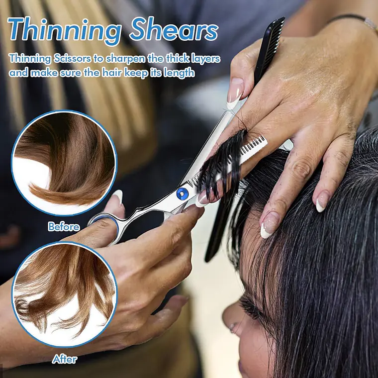 Set De Peluqueria Tijeras Entresecadora Accesorios 3
