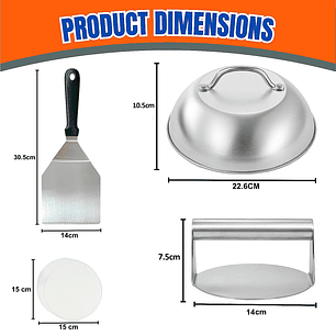 Kit De Prensa De Hamburguesas De Acero Inoxidable