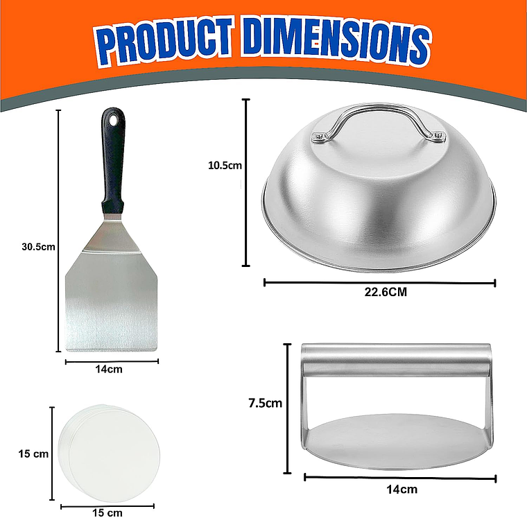 Kit De Prensa De Hamburguesas De Acero Inoxidable 2