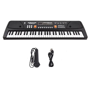 Piano Teclado Musical Eléctrico De 61 Teclas + Micrófono