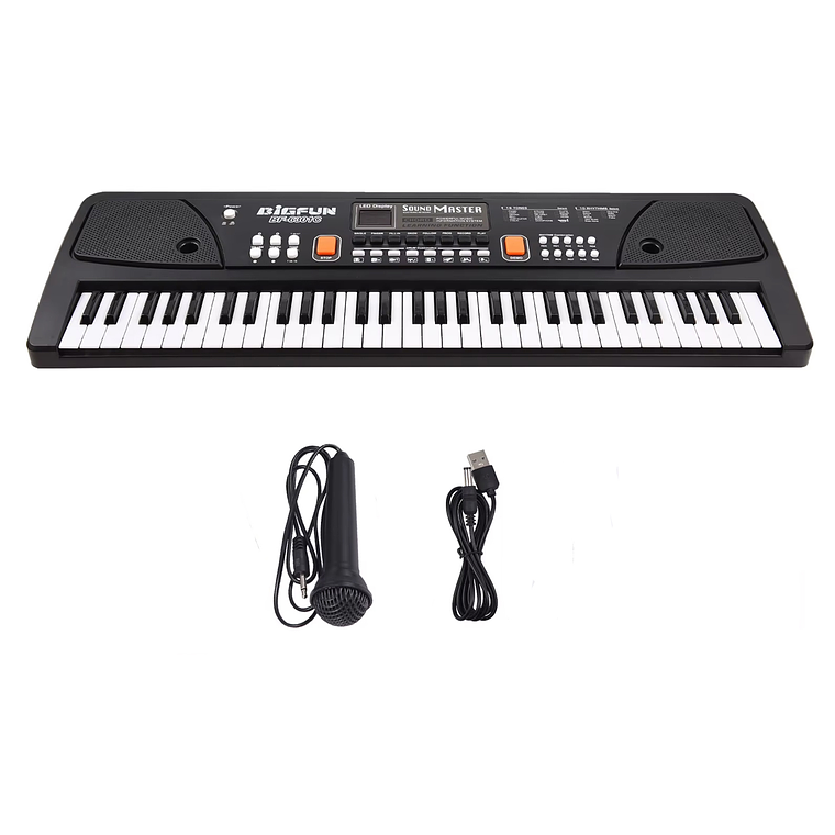 Piano Teclado Musical Eléctrico De 61 Teclas + Micrófono 2