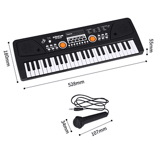 Piano Teclado Musical Eléctrico De 49 Teclas + Micrófono