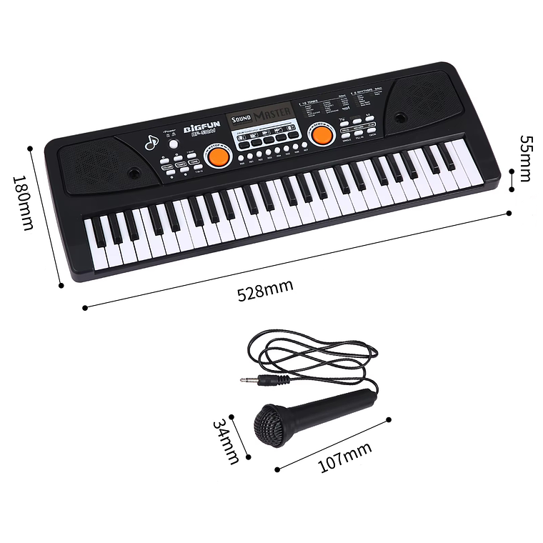 Piano Teclado Musical Eléctrico De 49 Teclas + Micrófono 2