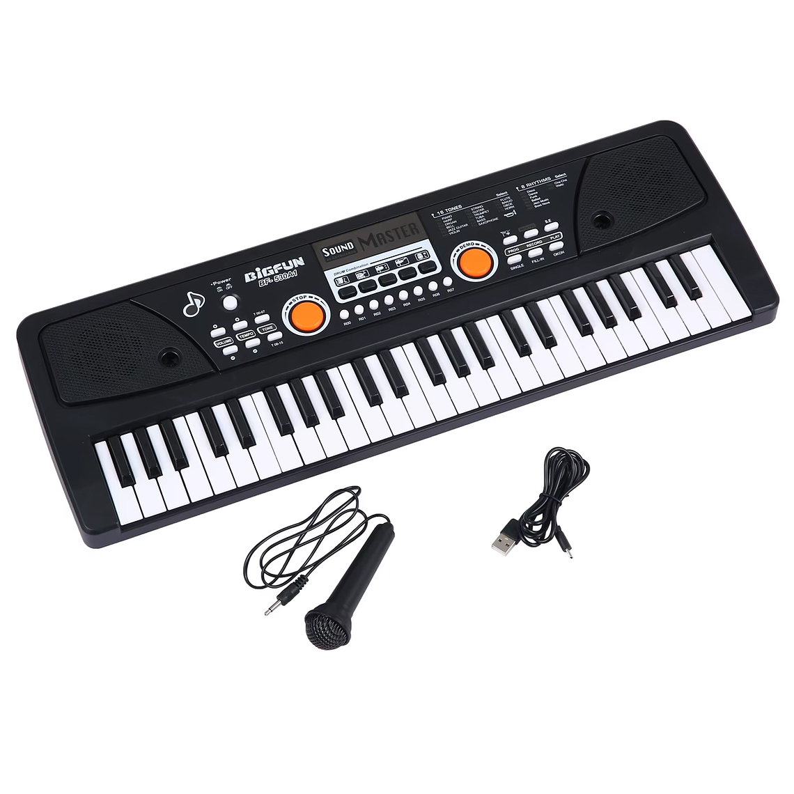 Piano Teclado Musical Eléctrico De 49 Teclas + Micrófono 7