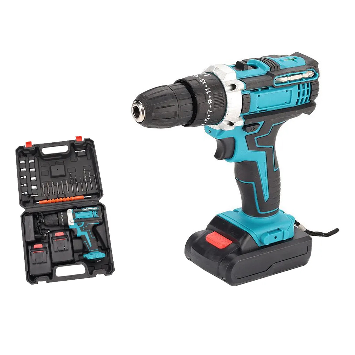 Taladro Inalámbrico 68vf 2 Batería 2 Velocidades + Broca 1