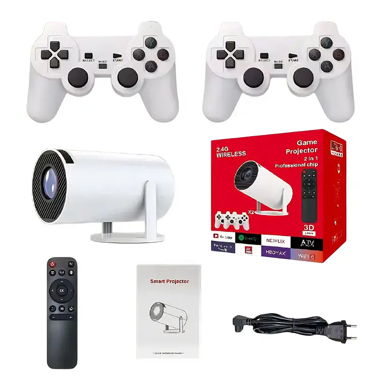 Proyector Portátil Con Consola UHD Wifi Bluetooth + Control 1