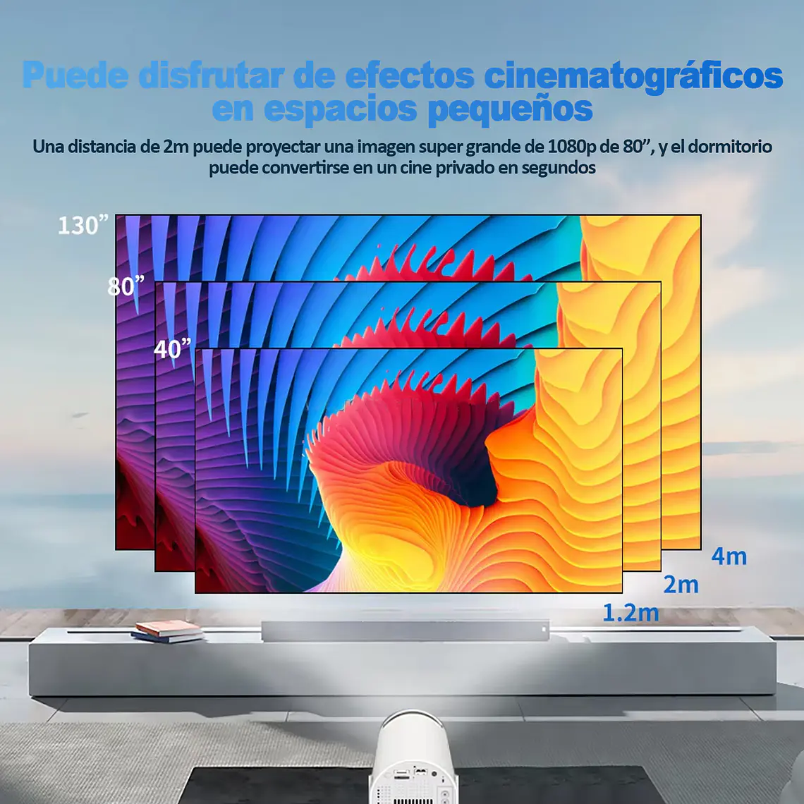 Proyector Portátil Con Consola UHD Wifi Bluetooth + Control 5