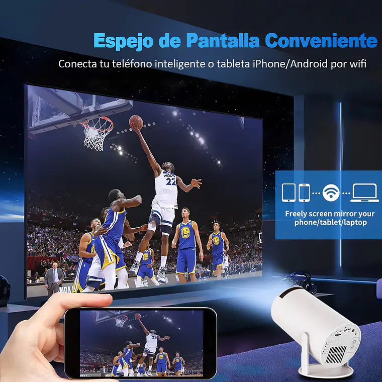 Proyector Portátil Con Consola UHD Wifi Bluetooth + Control 6