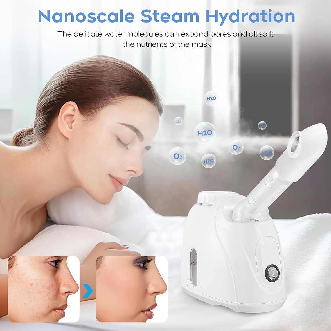 Vaporizador Facial Vapor Ozono Portatil Limpieza Facial 2