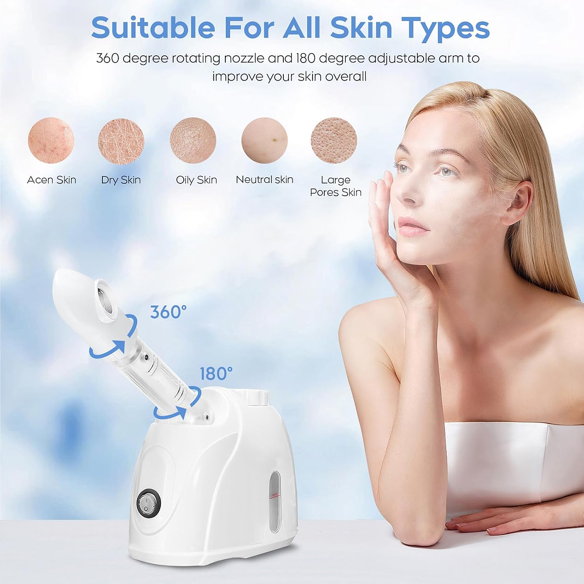 Vaporizador Facial Vapor Ozono Portatil Limpieza Facial 4