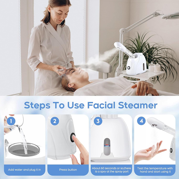 Vaporizador Facial Vapor Ozono Portatil Limpieza Facial 5