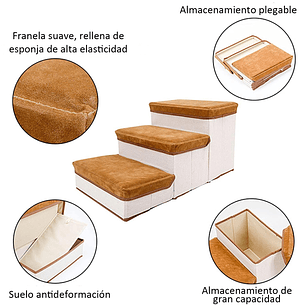 Escalera Plegable Para Mascotas Pequeñas De 3 Pisos