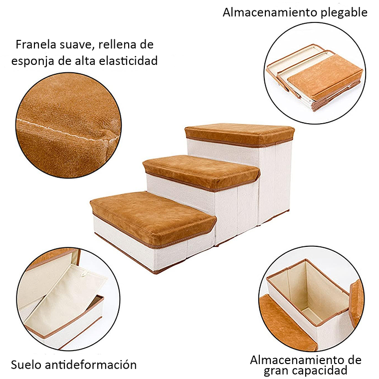 Escalera Plegable Para Mascotas Pequeñas De 3 Pisos 2