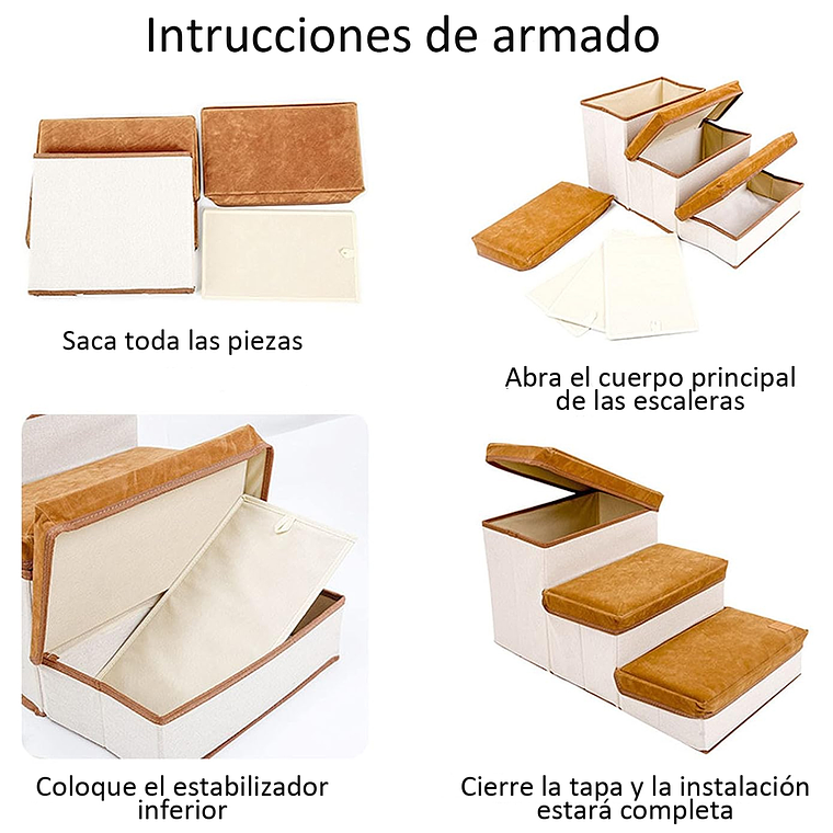 Escalera Plegable Para Mascotas Pequeñas De 3 Pisos 3