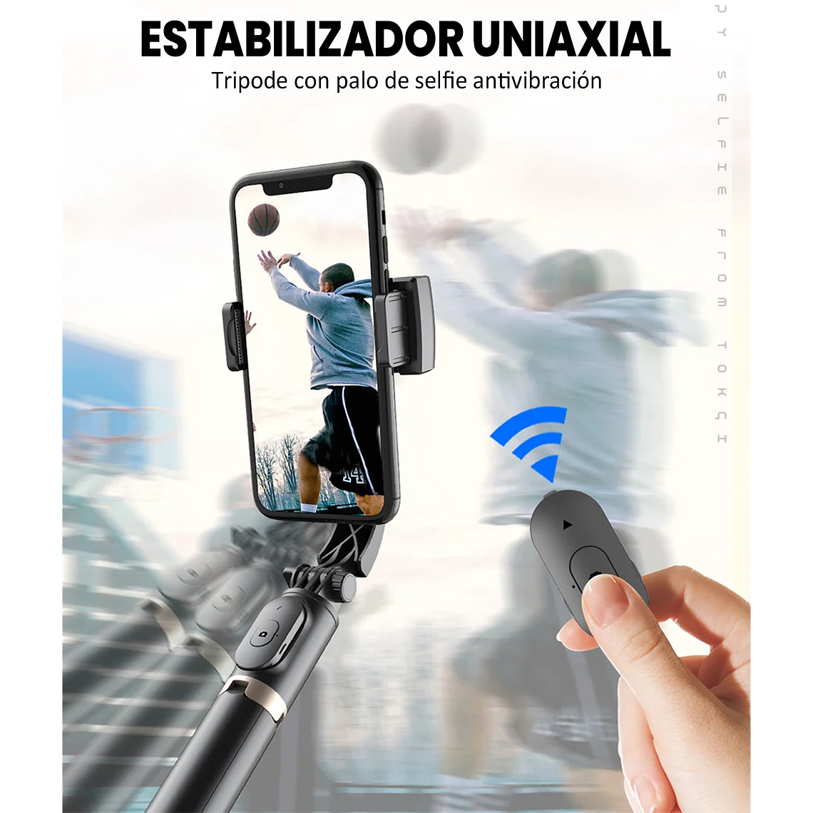 Estabilizador Celular Gimbal L08 Selfie Stick, Tripode/mando 3