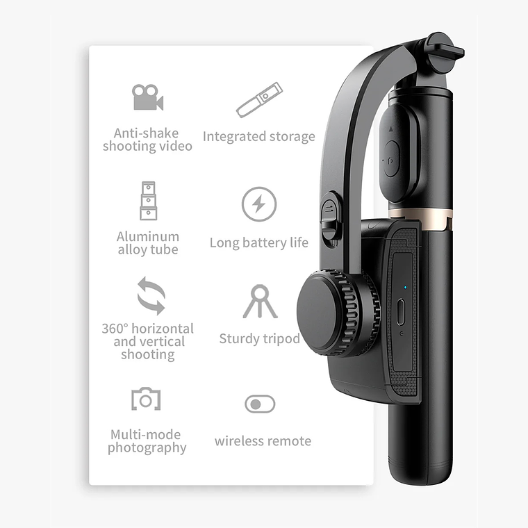 Estabilizador Celular Gimbal L08 Selfie Stick, Tripode/mando 4