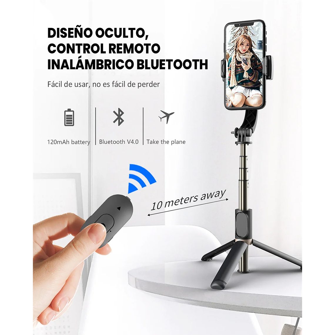 Estabilizador Celular Gimbal L08 Selfie Stick, Tripode/mando 8