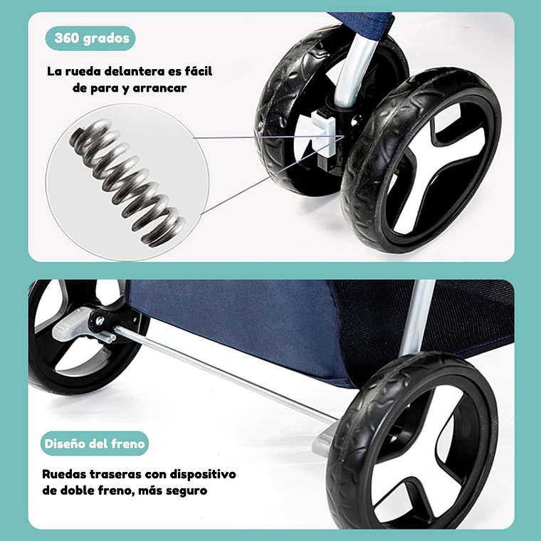 Coche Para Mascota Plegable Y Lavable Raza Pequeña Mediana 3