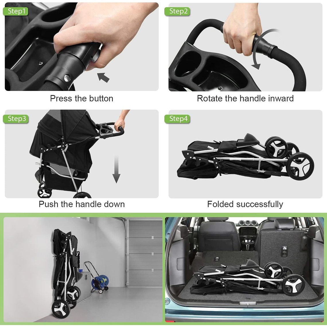 Coche Para Mascota Plegable Y Lavable Raza Pequeña Mediana 6