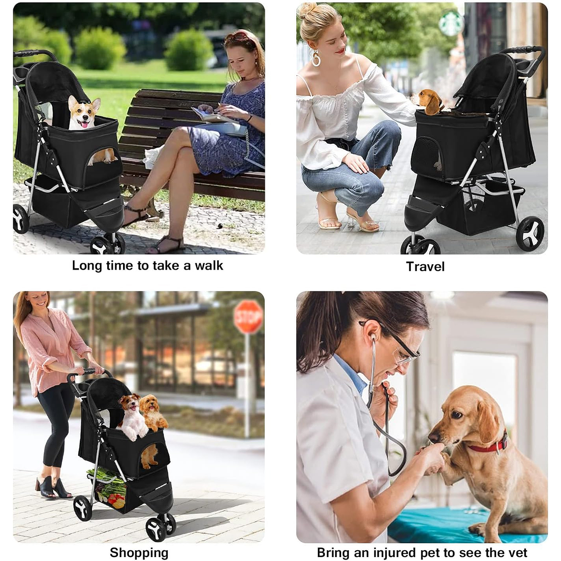 Coche Para Mascota Plegable Y Lavable Raza Pequeña Mediana 7