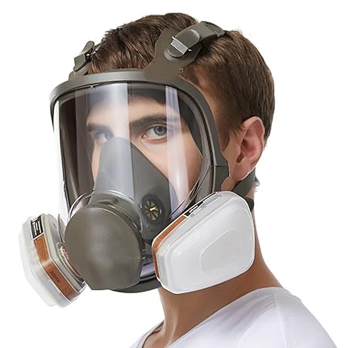 Mascara Gas Full Face 6800 + Filtros Respirador + Filtros 1