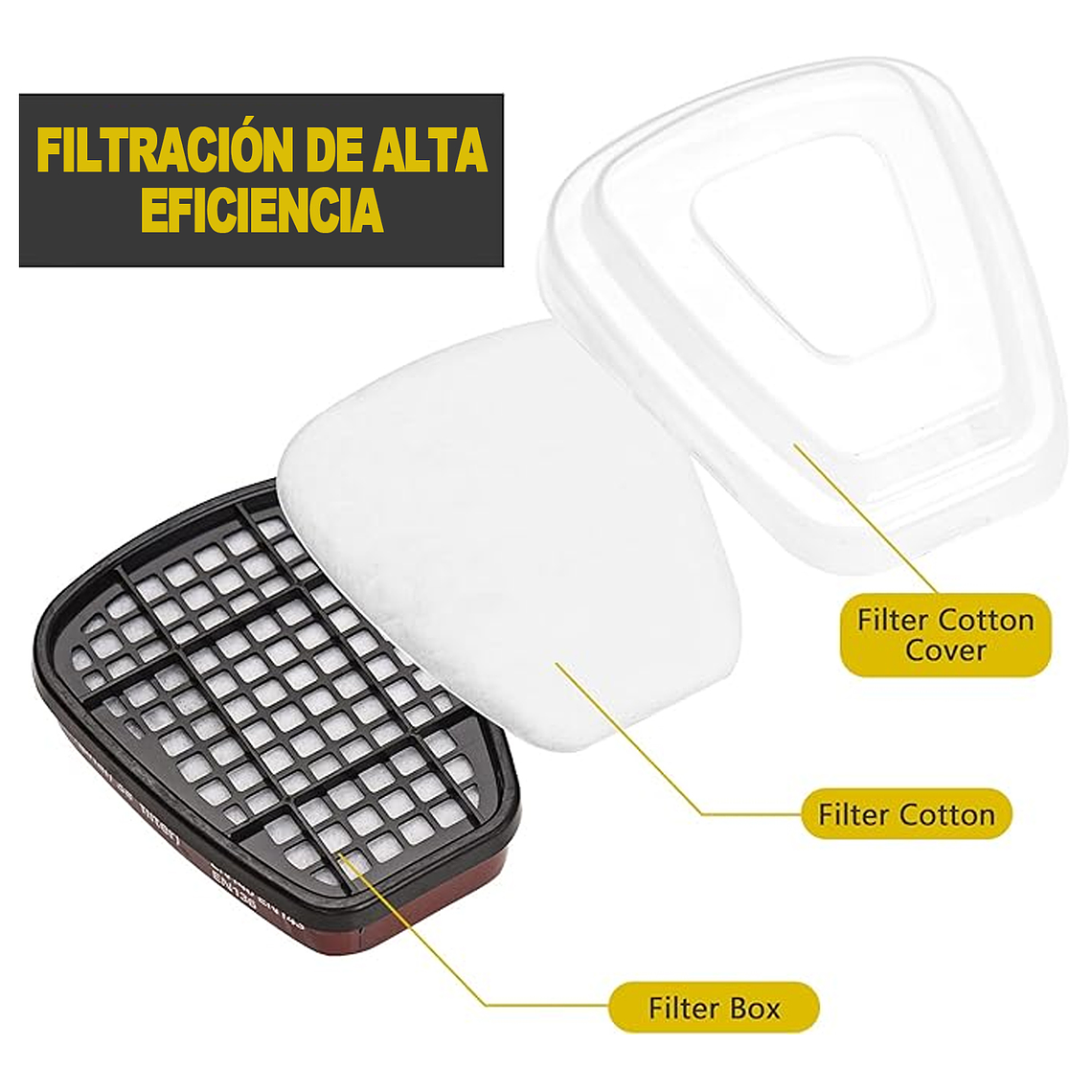 Mascara Gas Full Face 6800 + Filtros Respirador + Filtros 2