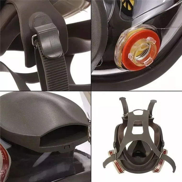 Mascara Gas Full Face 6800 + Filtros Respirador + Filtros 3