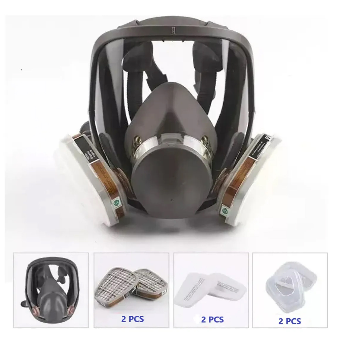 Mascara Gas Full Face 6800 + Filtros Respirador + Filtros 5