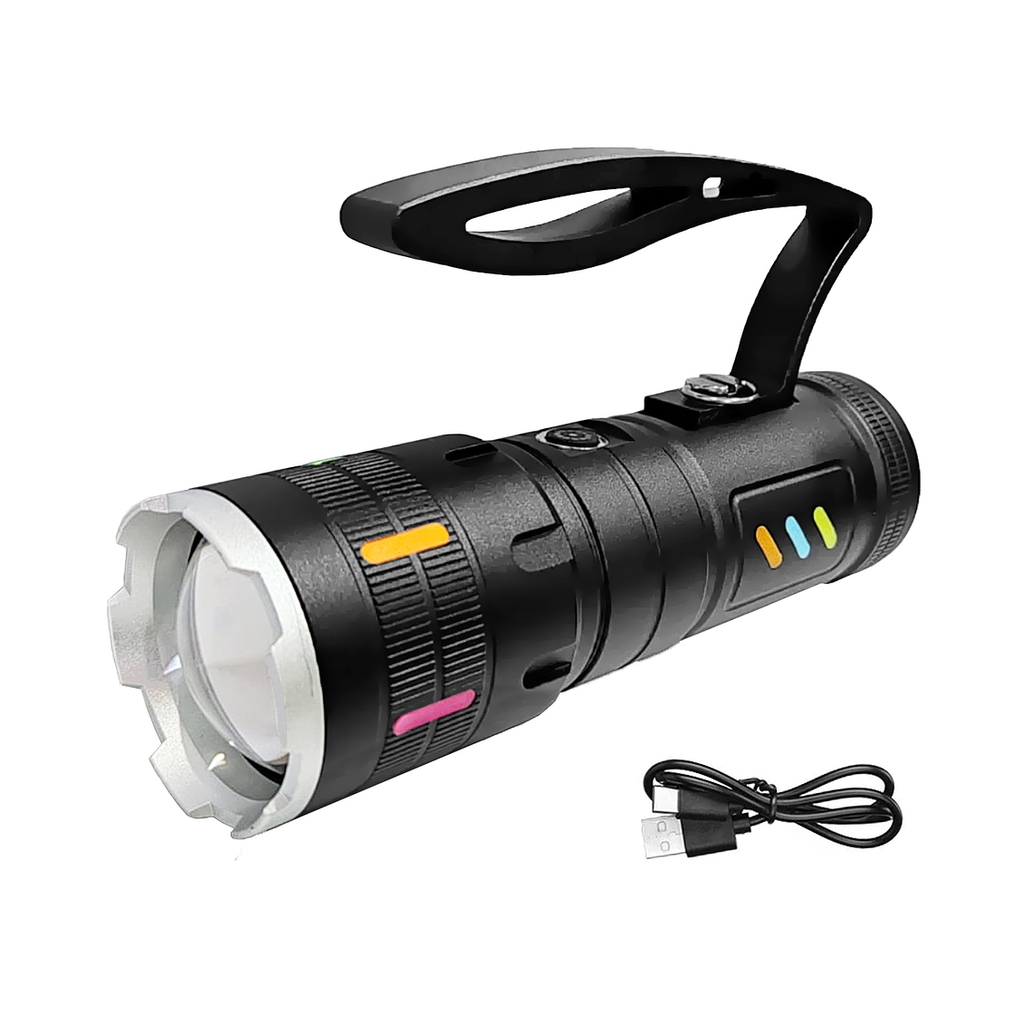 Linterna Led Ultrapotente Con Zoom Recargable 1
