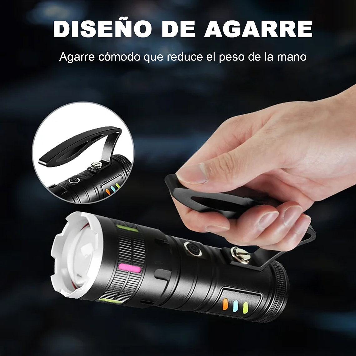 Linterna Led Ultrapotente Con Zoom Recargable 4