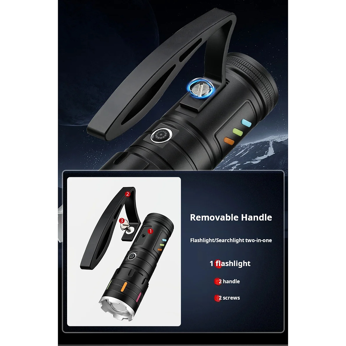 Linterna Led Ultrapotente Con Zoom Recargable 7