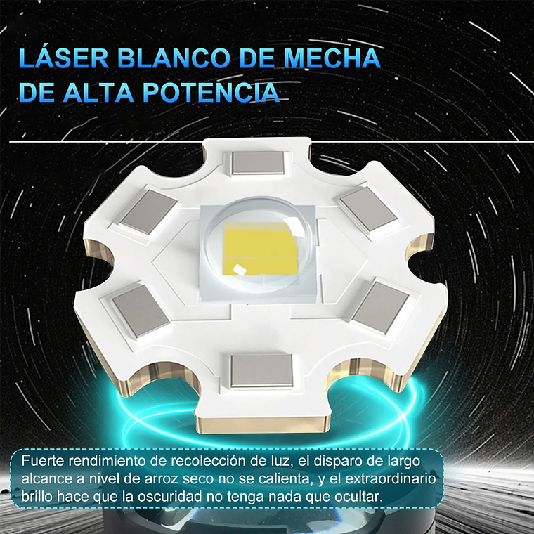 Linterna Táctica Led Con Zoom Recargable Ultra Potente 4