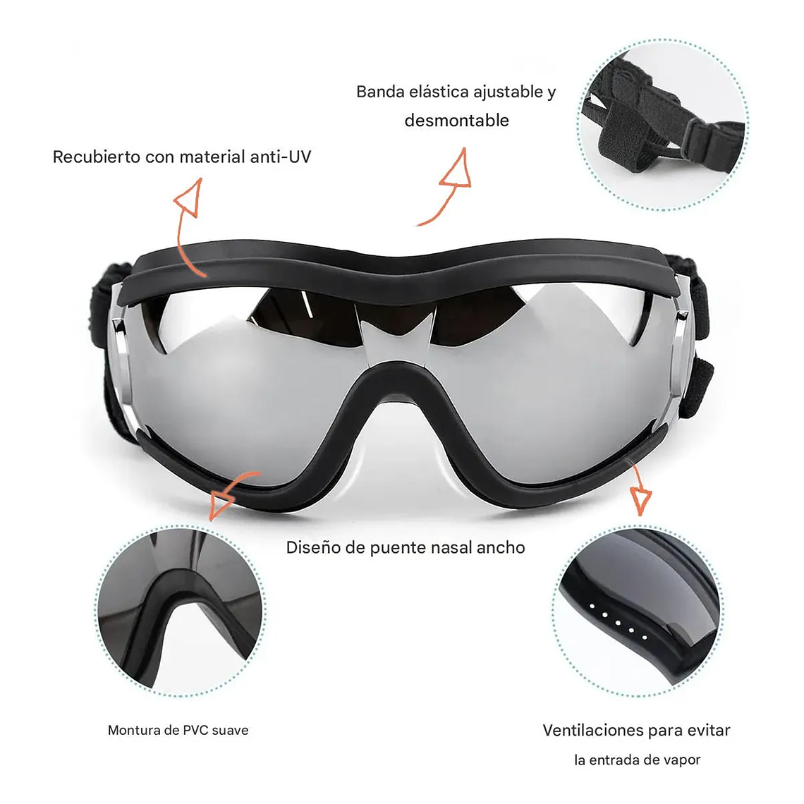 Gafas De Sol Para Perro Anti-uv Protector De Ojos Ajustable 4